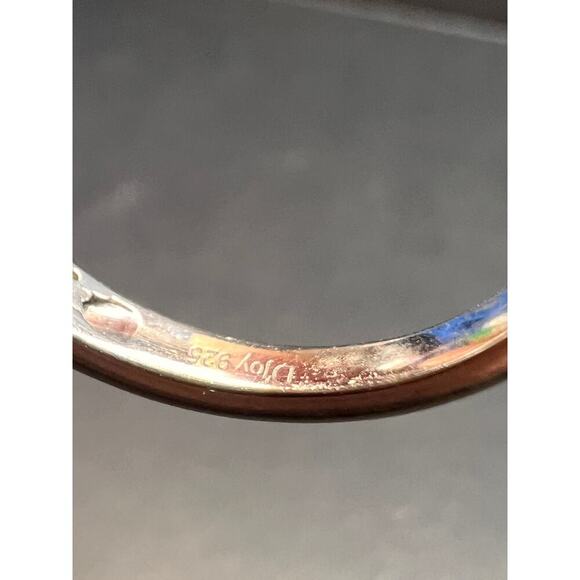 NEW Ceruleite and zircon blossom ring in rhodium over sterling silver size 8 - Picture 4 of 16